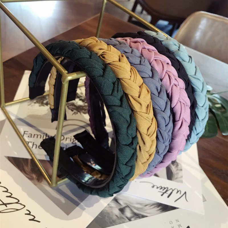 Fashion Hand-woven Twist Braid Hair Band Solid Color Fine Edge Supplier