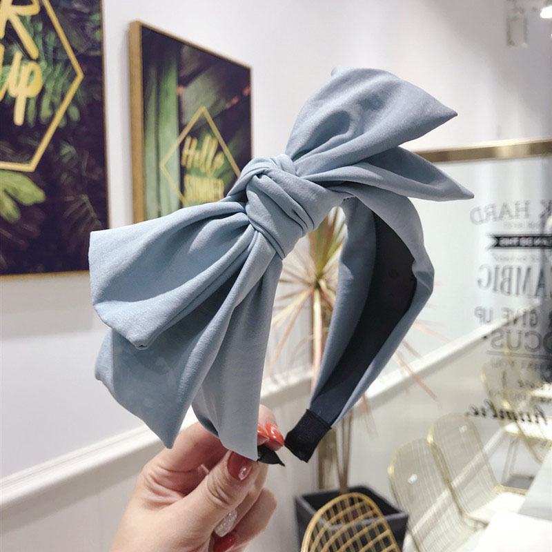 Large Bow Hair Band Simple Solid Color Double-layer Wide Side With Teeth Non-slip Supplier