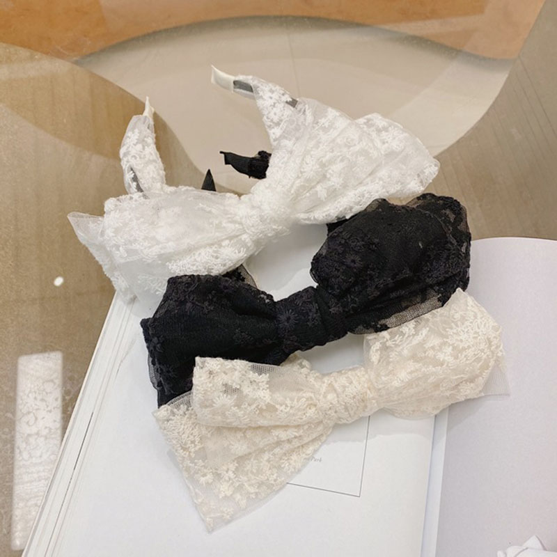 Bow Hair Band Vintage Lace Double Layer Headband Supplier