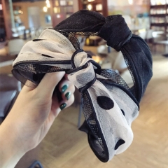 Mesh Hair Band Women's Wild Hair Bundle Bow Wide Side Headband Supplier