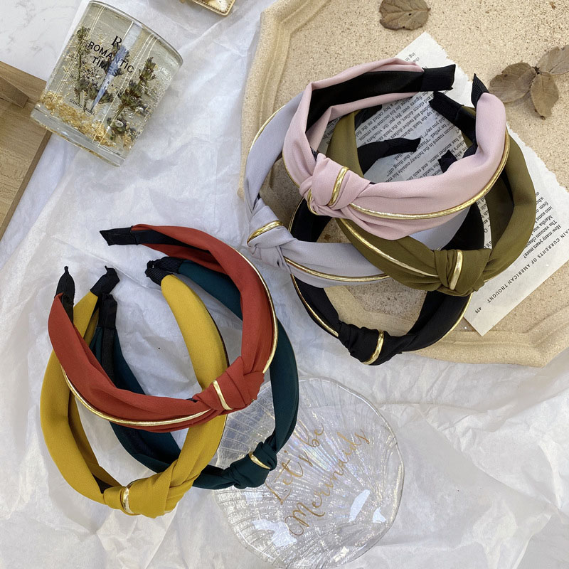Gold-edged Colorful Headband Cross Knotted In The Middle Supplier