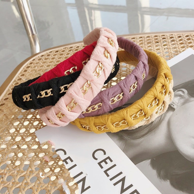 Alloy Chain Hair Band Braided Wide Edge Knotted Headband Vintage Supplier