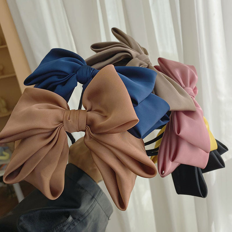Simple Oversized Bow Fine Edge Hair Band High Cranium Top Fine Edge Headband Supplier
