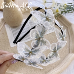 Simulation Butterfly Hair Band Pearl Rhinestone Fine Edge Hair Cave Supplier