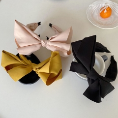 Large Bow Hair Band Retro Simple Wide Side Supplier
