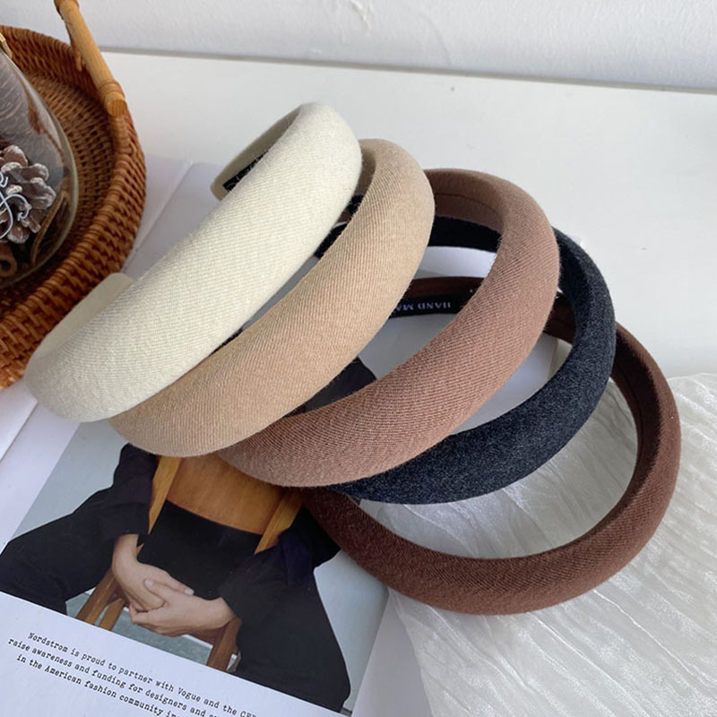 Caramel Color Hair Band Women Spring High Cranial Top Wide Side Headband Supplier