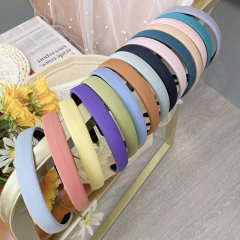 Candy Color Sponge Hair Band Solid Color Fine Edge Fabric Headband Supplier
