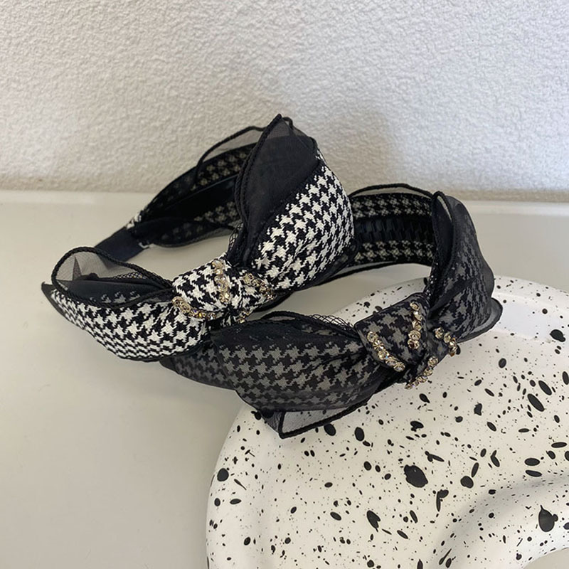Mesh Bird Lattice Bow Hair Band Light Luxury Wind With Diamonds Headband Supplier
