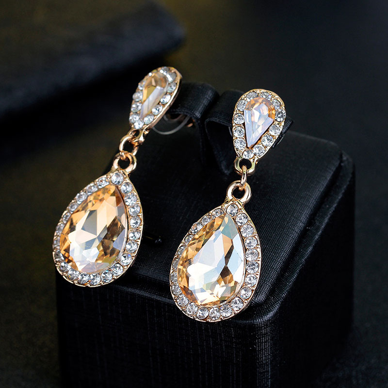 Rhinestone Drops Long Bridal Style Earrings Fashion Distributor