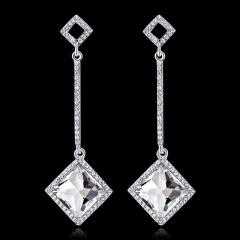 Fashionable Simple Alloy With Diamonds Long Crystal Earrings Manufacturer