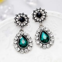 Alloy And Diamond Encrusted Crystal Glass Full Diamond Earrings Wedding Earrings Manufacturer