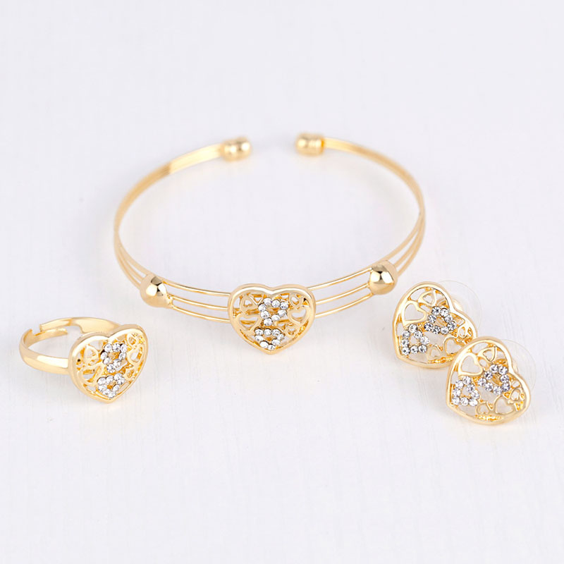Openworked Love Necklace Earrings Ring Bracelet Set Distributor