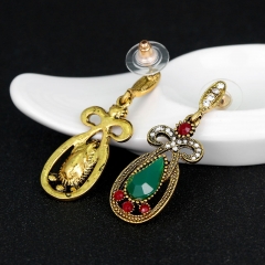 Vintage Alloy Earrings With Diamonds And Multi-coloured Stones Distributor