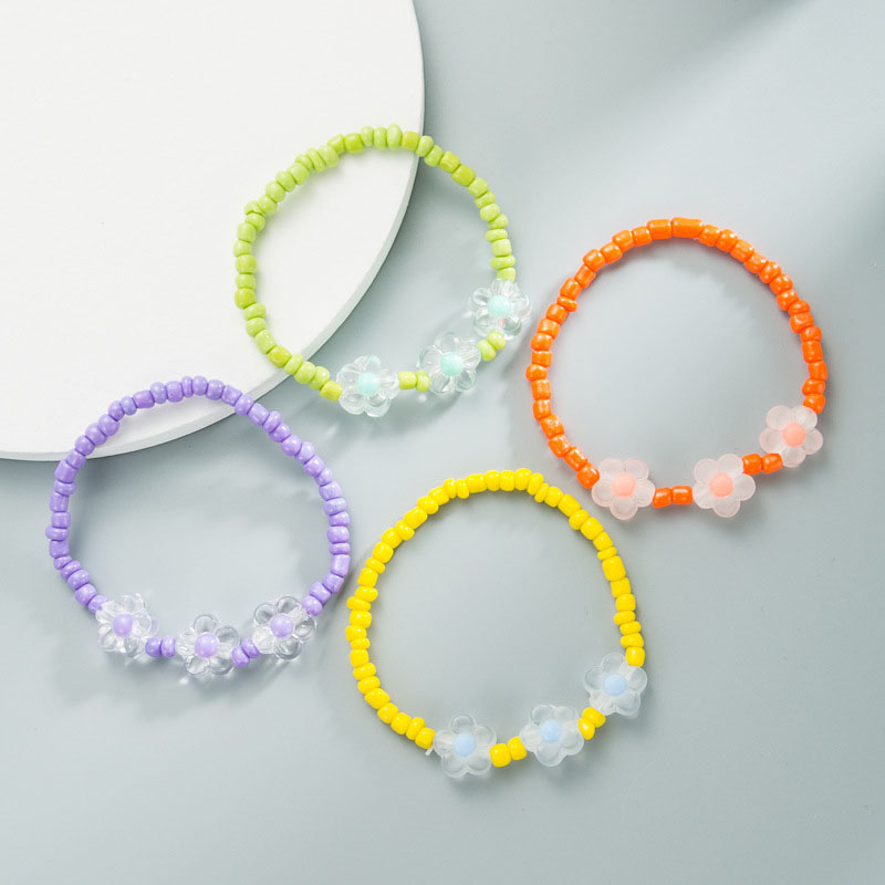 Fashion  Floral Bracelets Hand-beaded Elastic Rope Supplier