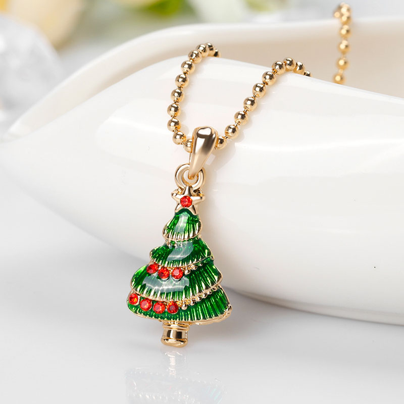 Fashionable Oil Drip Christmas Necklace Single Pendant Distributor