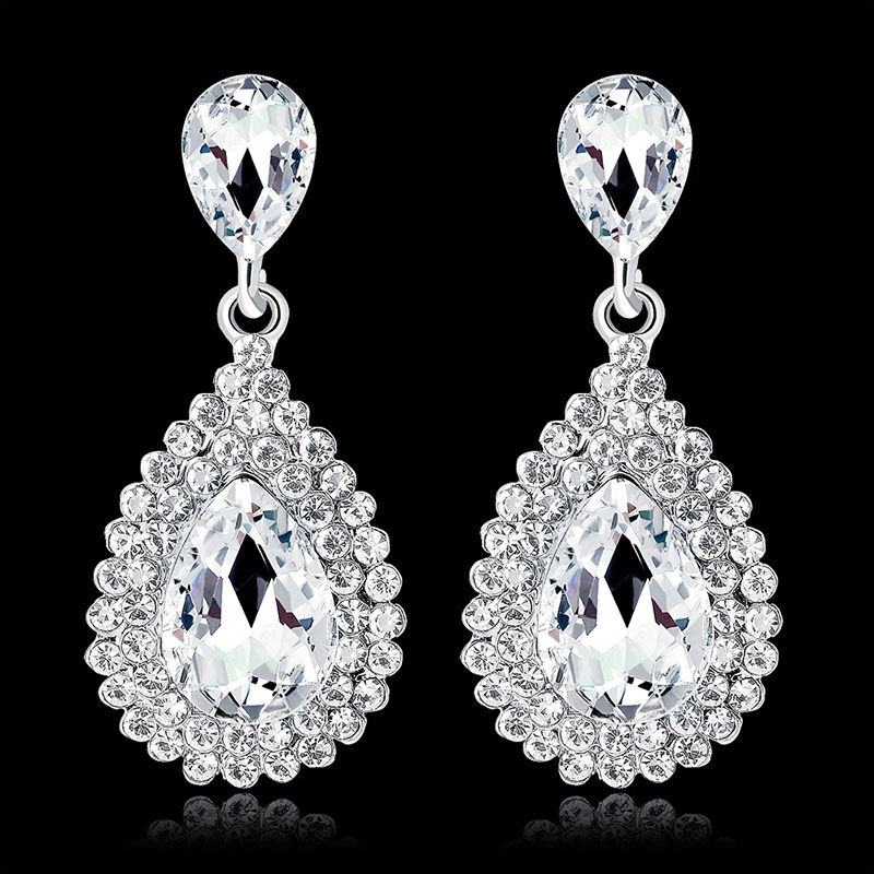 Alloy Full-drill Teardrop Crystal Earrings Manufacturer