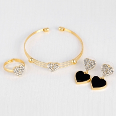 Black Love Pendant Necklace Earrings Ring Bracelet Set Of 4 Distributor