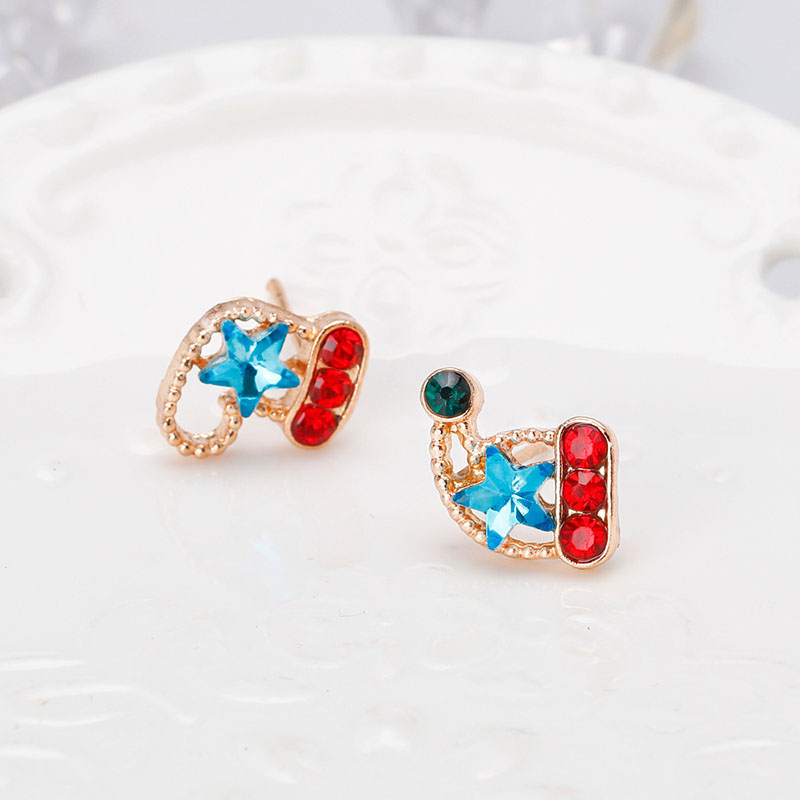 Fashion Cartoon Alloy With Diamond Christmas Hat Christmas Stocking Earrings Manufacturer