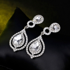 Hollow Out Full Of Diamonds Drops Of Crystal Earrings Manufacturer