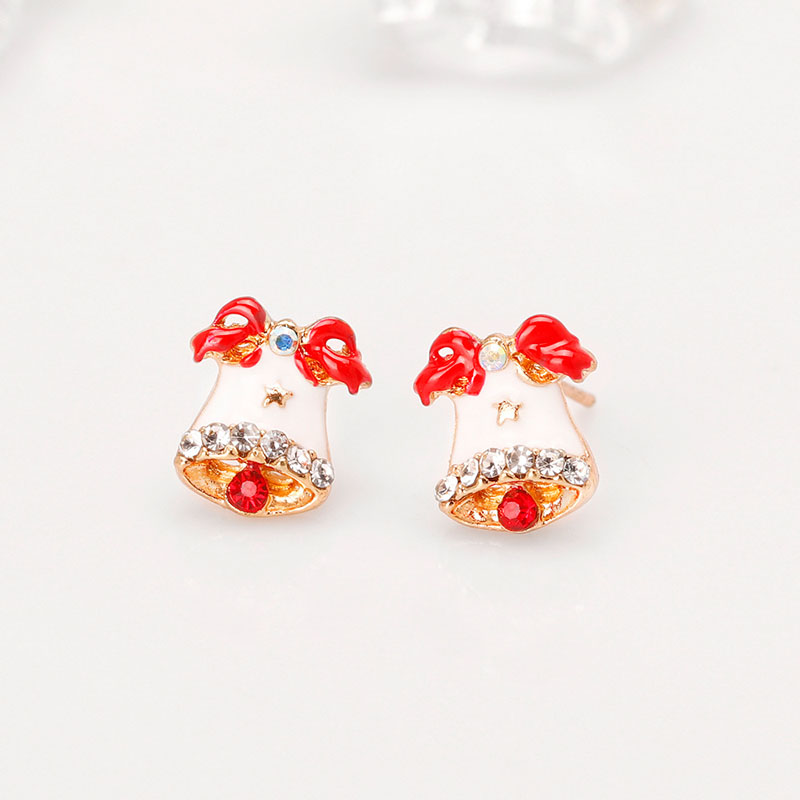 Christmas Fashion Personalized Alloy Bell Earrings With Diamonds Manufacturer