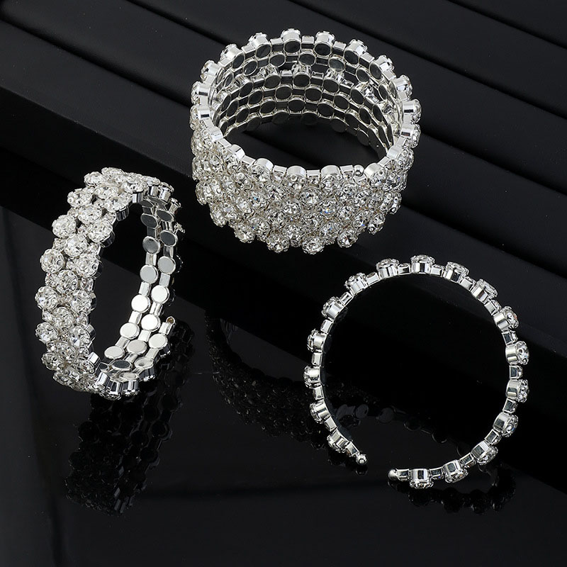 Six Rows Of Diamonds Open Bracelet Multi-layered Winding Spiral Bracelet Supplier
