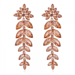 Atmospheric Leaves Long Earrings Fashion Red Manufacturer