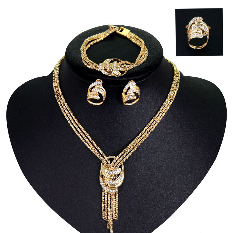 Necklace Bracelet Earrings Ring Wedding Bridal Set Of Four Distributor