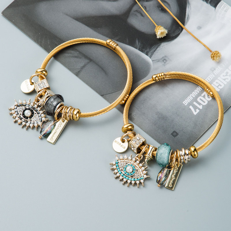 Devil's Eye Crystal Pendant Gold-plated Bracelet Supplier