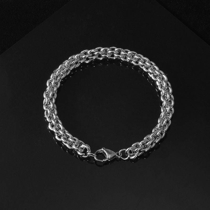 Titanium Steel Hip Hop Punk Tide Woven Bracelet Supplier