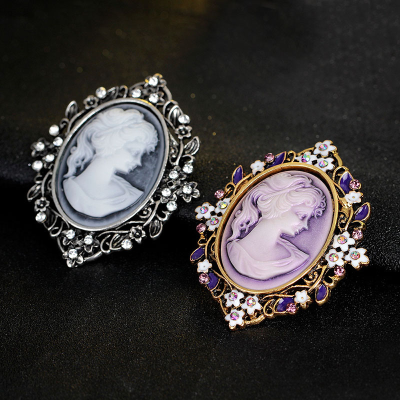 Beauty Avatar Court Vintage Queen Brooch Shawl Buckle Manufacturer