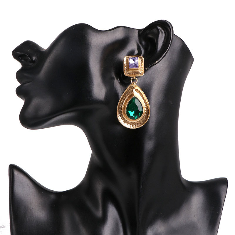 Teardrop Pear-shaped Vintage Earrings European And American Emerald Earrings Supplier