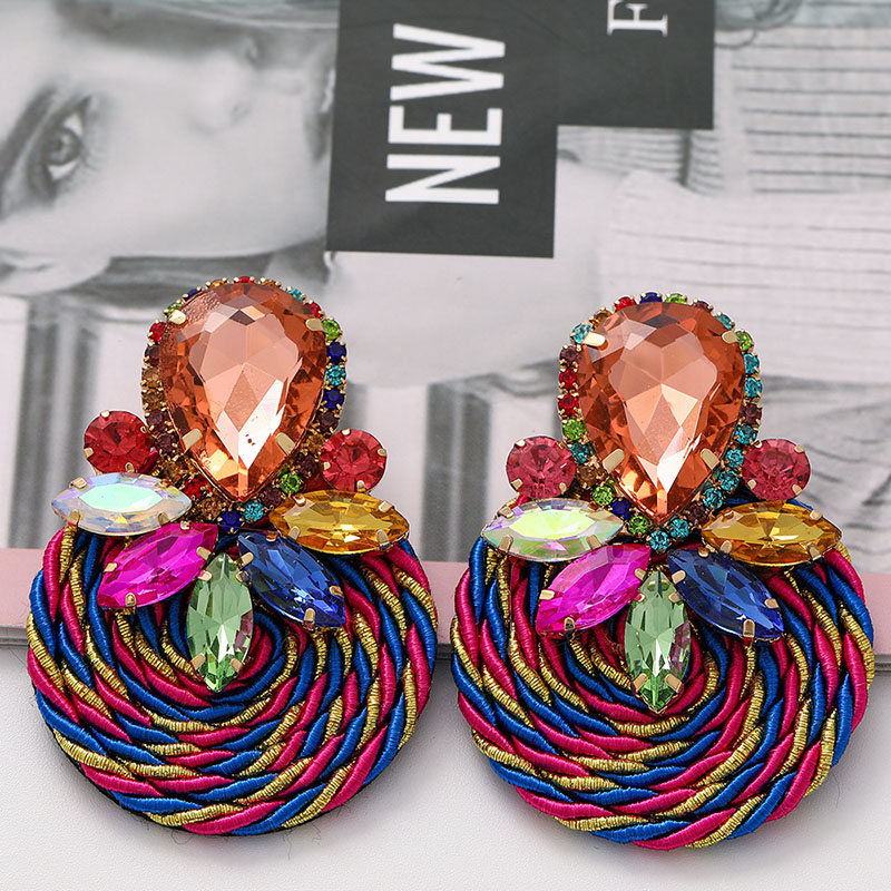 Earrings Round Studs With Diamonds Woven Earrings Distributor
