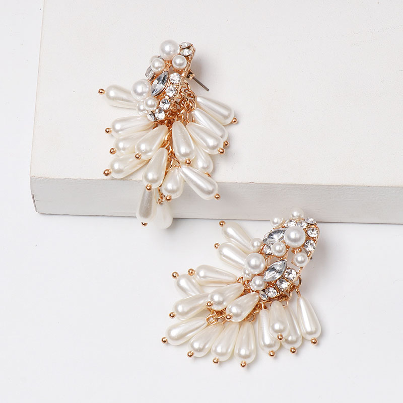 Grape Seeds With Diamonds Pearl Earrings Tassel Earrings Supplier