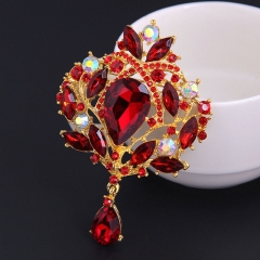 Rhinestone Alloy Brooch Female Crown Glass Corsage Manufacturer