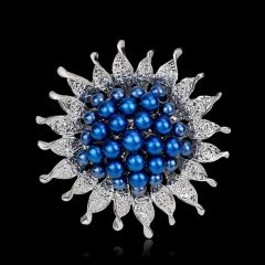 Fashion Pearl Brooch Alloy Corsage Pin Sun Flower Silk Scarf Buckle Manufacturer