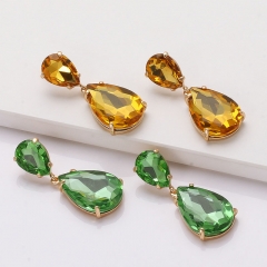 Geometric With Glass Diamond Drop Earrings European And American Fashion Temperament Earrings Distributor