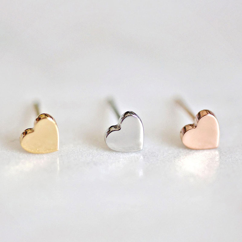Titanium Steel Minimalist Shiny Heart-shaped Stainless Steel Earrings Supplier