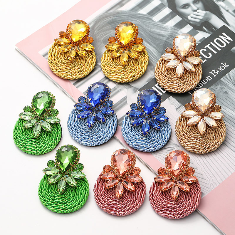 Fashion  Earrings Round Studs With Diamonds Woven Earrings Distributor