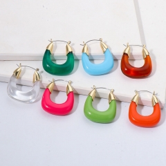 Transparent Resin Earrings Circle U-shaped Acrylic Vintage Earrings Distributor