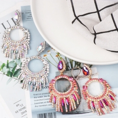 Geometric Exaggerated Circle Tassel Earrings Supplier