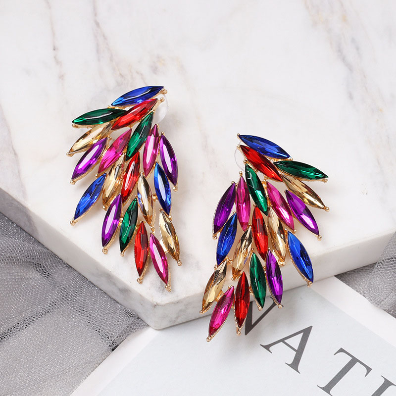 Feather And Diamond Wing Stud Earrings Supplier