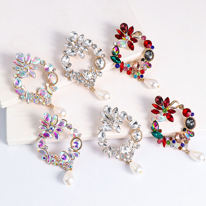Fashion Color Diamond Series Alloy With Diamond Geometric Earrings Distributor