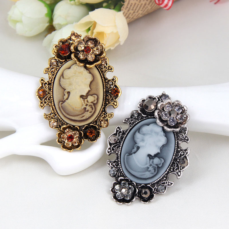 Vintage Beauty Head  Crystal Brooch Manufacturer