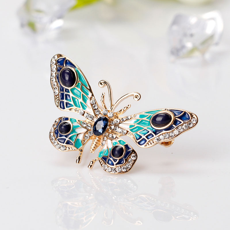 Wholesale Oil-dripping Colorful Butterfly Brooch Fashion Animal Corsage
