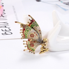 Wholesale Vintage Butterfly Angel Brooch With Alloy Pins