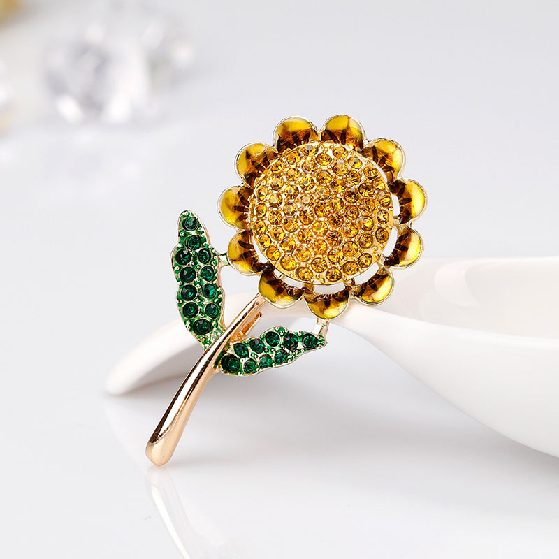 Wholesale Alloy Electroplate Sunflower Brooch