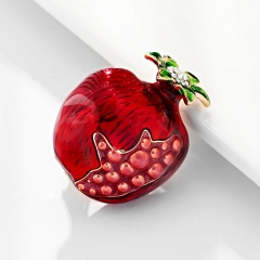 Wholesale Creative Fruit Brooch Alloy Oil Dripping Pomegranate Corsage