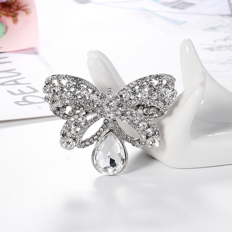 Wholesale Alloy Studded White Rhinestone Pins