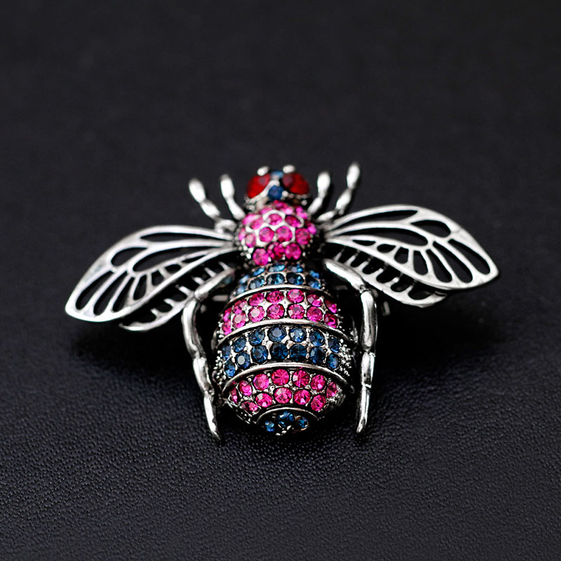 Wholesale Alloy Bee Brooch With Diamonds Insect Corsage