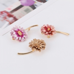 Wholesale Creative Cute Flowers Corsage Environmental Protection Alloy Oil Dripping Sunflower